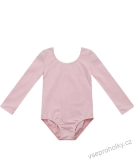 Růžový bavlněný gymnastický taneční dres